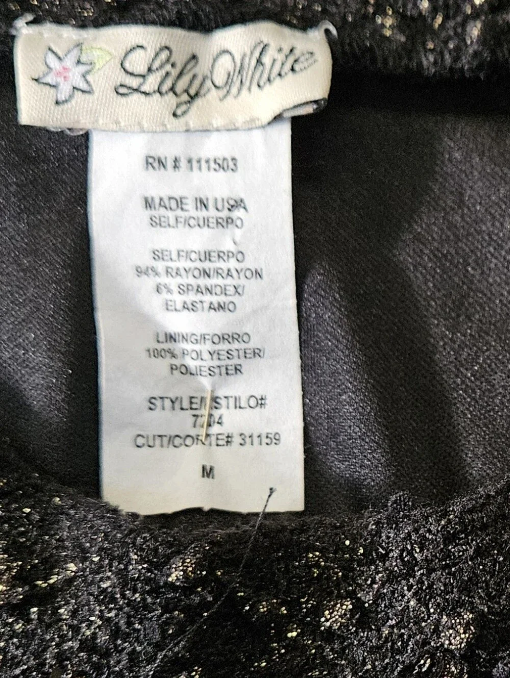 Lily White Black Sequin Flared Skirt New Tags Attached
